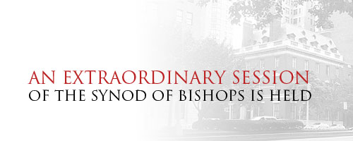 An Extraordinary Session of the Synod of Bishops is Held